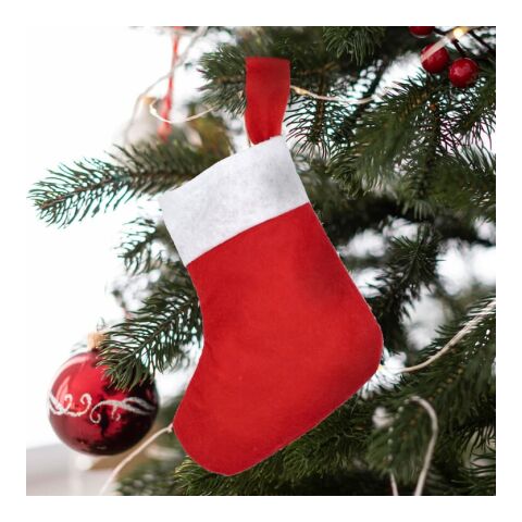 Filz-Weihnachtsstrumpf 24cm Weiss-Rot / Weiß | ohne Werbeanbringung | Nicht verfügbar | Nicht verfügbar