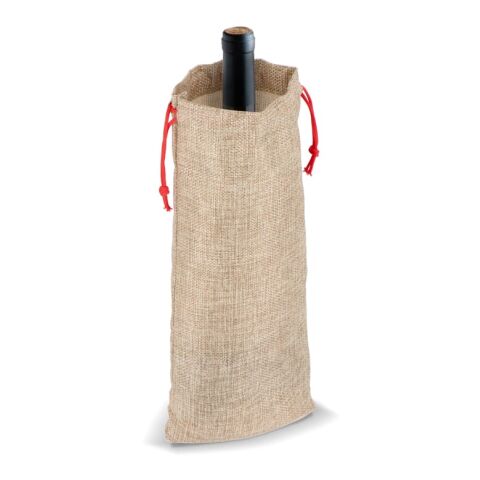 Weinbeutel im Jute-Stil 14x34cm Natur | ohne Werbeanbringung | Nicht verfügbar | Nicht verfügbar