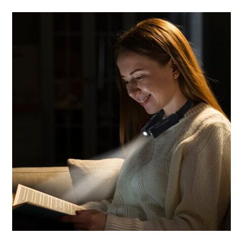 Wiederaufladbare, freihändige Nackentaschenlampe Schwarz | ohne Werbeanbringung | Nicht verfügbar | Nicht verfügbar