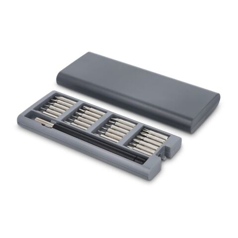 24-teiliges Präzisionsschraubendreher-Set mit Aufbewahrungsbox Grau | ohne Werbeanbringung | Nicht verfügbar | Nicht verfügbar