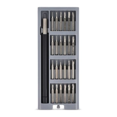 24-teiliges Präzisionsschraubendreher-Set mit Aufbewahrungsbox Grau | ohne Werbeanbringung | Nicht verfügbar | Nicht verfügbar