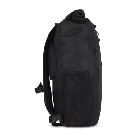 R-PET 600D Rolltop Fahrrad-Rucksack 20L Schwarz | ohne Werbeanbringung | Nicht verfügbar | Nicht verfügbar