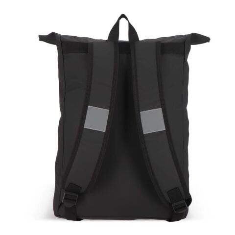 PU-beschichteter R-PET 600D Rolltop-Rucksack 20L Schwarz | ohne Werbeanbringung | Nicht verfügbar | Nicht verfügbar
