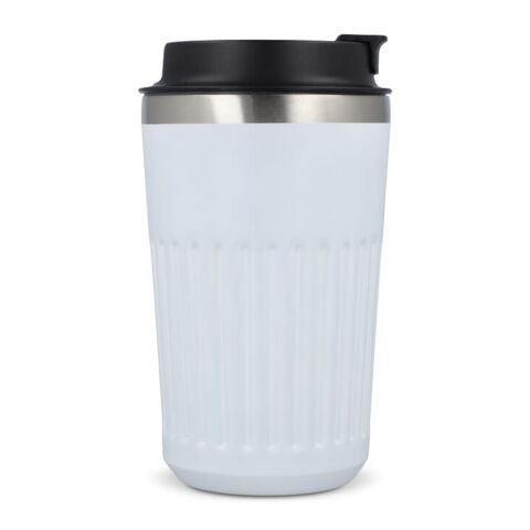 Recycelter Edelstahl-Thermobecher für Kaffee zum Mitnehmen, 400 ml Weiss