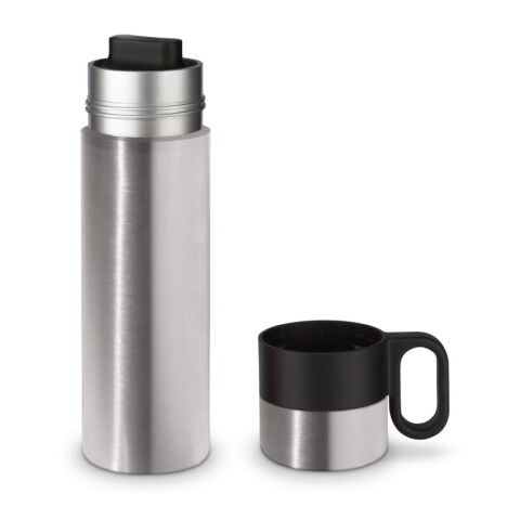 Isolierflasche mit Becher 500ml Silber | ohne Werbeanbringung | Nicht verfügbar | Nicht verfügbar | Nicht verfügbar