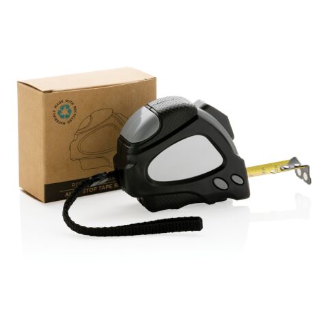 Auto-Stop-Maßband aus recyceltem Kunststoff, 5m/19mm schwarz | ohne Werbeanbringung | Nicht verfügbar | Nicht verfügbar