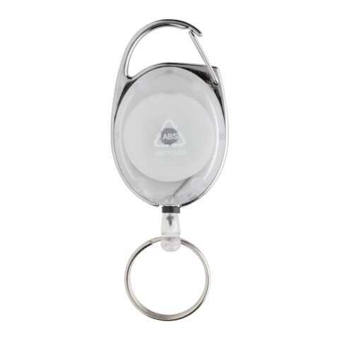 Roller-Clip-Schlüsselanhänger aus RCS recyceltem ABS weiß | ohne Werbeanbringung | Nicht verfügbar | Nicht verfügbar