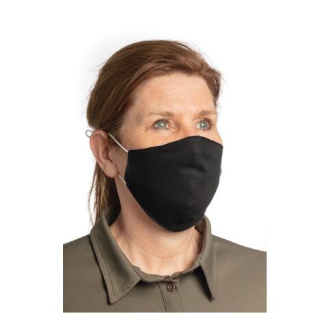 Wiederverwendbare 2-lagige Baumwoll-Gesichtsmaske schwarz | ohne Werbeanbringung | Nicht verfügbar | Nicht verfügbar