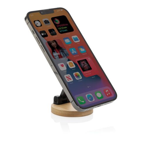 Magmount Telefonständer aus RCS rec. Kunststoff und Bambus schwarz-braun | ohne Werbeanbringung | Nicht verfügbar | Nicht verfügbar