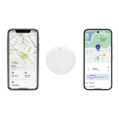 Findmate Dual IPX5 Artikel-Finder aus RCS recyceltem ABS weiß | ohne Werbeanbringung | Nicht verfügbar | Nicht verfügbar