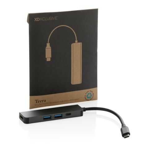 Terra Hub aus RCS recyceltem Aluminium mit HDMI-Input grau | ohne Werbeanbringung | Nicht verfügbar | Nicht verfügbar