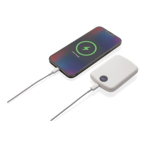 MagBoost 5.000mAh magnetische Powerbank aus RCS rec. Plastik weiß | ohne Werbeanbringung | Nicht verfügbar | Nicht verfügbar