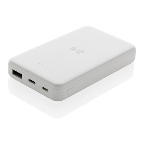 5.000mAh 5W Wireless Powerbank aus RCS recyceltem Kunststoff weiß | ohne Werbeanbringung | Nicht verfügbar | Nicht verfügbar