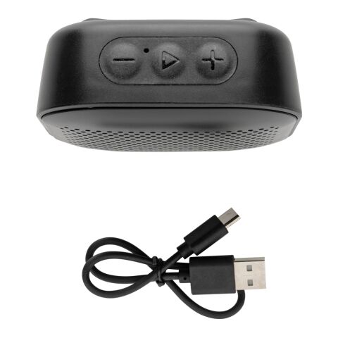 Soundbox 3W Lautsprecher aus RCS recyceltem Kunststoff schwarz | ohne Werbeanbringung | Nicht verfügbar | Nicht verfügbar