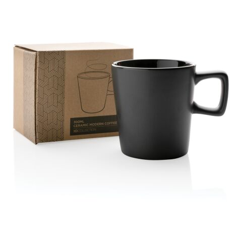 Moderne Keramik Kaffeetasse schwarz-schwarz | ohne Werbeanbringung | Nicht verfügbar | Nicht verfügbar