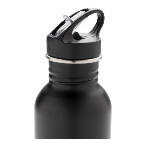 Deluxe Sportflasche aus Edelstahl schwarz | ohne Werbeanbringung | Nicht verfügbar | Nicht verfügbar | Nicht verfügbar