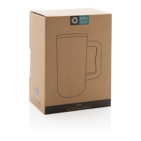 Cube Becher aus RCS recyceltem Stahl 800ml hellblau | ohne Werbeanbringung | Nicht verfügbar | Nicht verfügbar