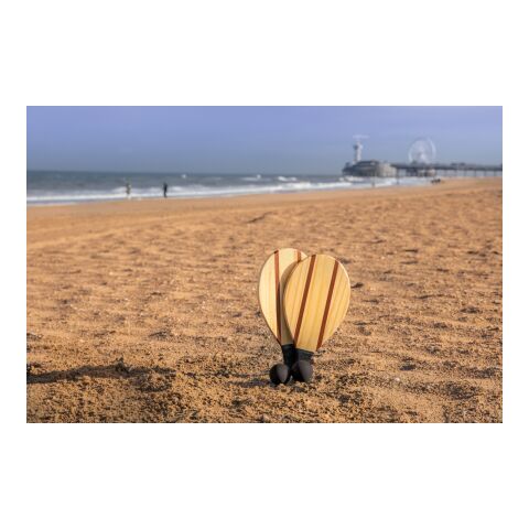 Frescobol Tennis-Set aus Holz braun | ohne Werbeanbringung | Nicht verfügbar | Nicht verfügbar