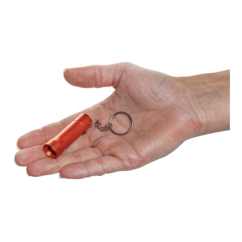 Flash Schlüsselanhänger-Taschenlampe aus RCS rec. Aluminium orange | ohne Werbeanbringung | Nicht verfügbar | Nicht verfügbar