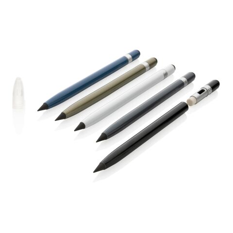 Tintenloser Stift aus Aluminium mit Radiergummi grau | ohne Werbeanbringung | Nicht verfügbar | Nicht verfügbar