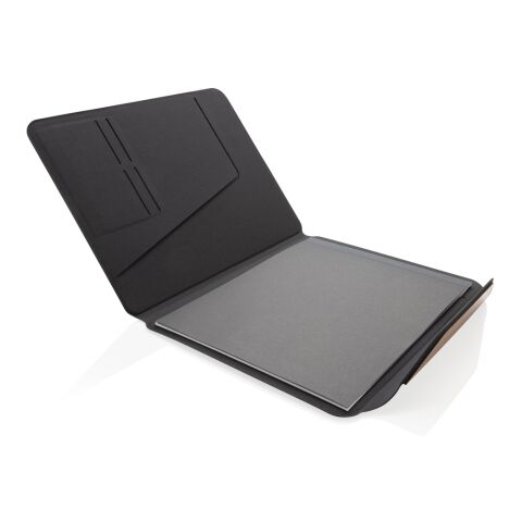 Teri AWARE™ A4 Portfolio aus RPET und Walnuss schwarz | ohne Werbeanbringung | Nicht verfügbar | Nicht verfügbar