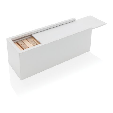 Deluxe Holz-Stapelturm aus Holz weiß | ohne Werbeanbringung | Nicht verfügbar | Nicht verfügbar