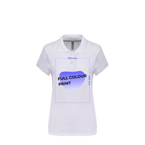 Damen Piqué Cotton Polo weiß | S | ohne Werbeanbringung