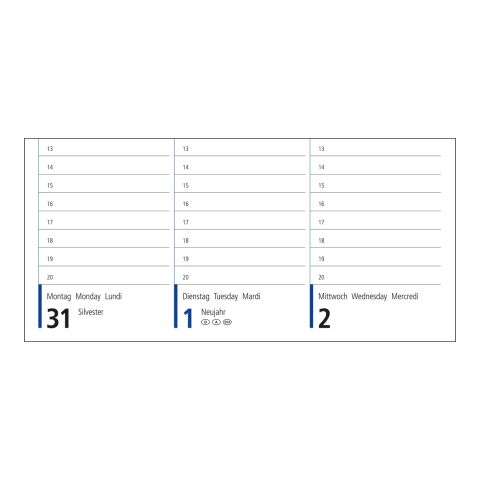 Tisch-Querkalender Compact RECYCLING 1 Woche = 2 Seiten 8–20 Uhr 310 × 135 mm | Nicht verfügbar | ohne Werbeanbringung | Nicht verfügbar | Nicht verfügbar | Naturpapier-Hardcover