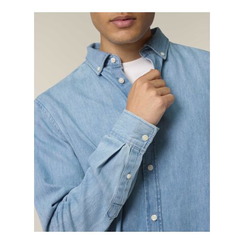 POD Stanley&amp;Stella - Stanley Denim Shirt hellblau | S | DTF Linke Brust