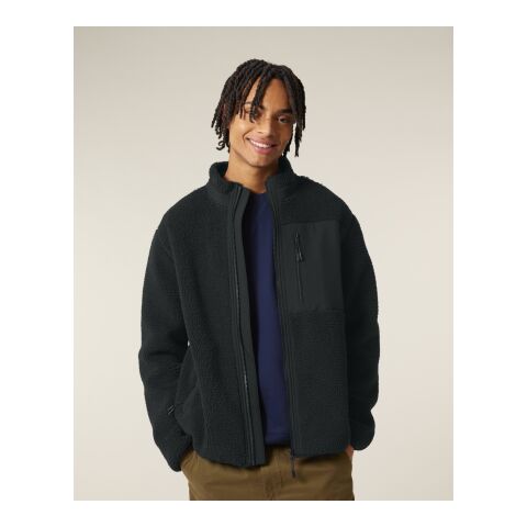 POD Stanley&amp;Stella - Brooker Unisex-Sherpa-Jacke schwarz | XL | Nicht verfügbar | DTF Linke Brust | Nicht verfügbar