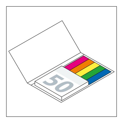 Haftnotiz-Set Berlin Zettel quadratisch Karton-Umschlag mit Buchöffnung 79 × 128 mm | ohne Werbeanbringung | ohne Werbeanbringung | ohne Werbeanbringung | transparente, farbige Folie | Naturkarton braun