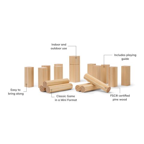 VINGA Kubb Mini Spiel braun | ohne Werbeanbringung | Nicht verfügbar | Nicht verfügbar