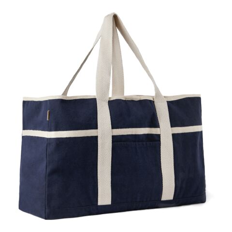 VINGA Volonne AWARE™ Strandtasche aus recyceltem Canvas blau-off white | ohne Werbeanbringung | Nicht verfügbar | Nicht verfügbar | Nicht verfügbar