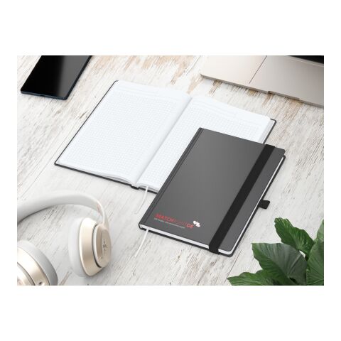 Notizbuch Vision-Book EXPRESS Kunstleder-Hardcover matt-farbig Anthrazit | DIN A5 | ohne Werbeanbringung | Hochweiß/Winkelkaro