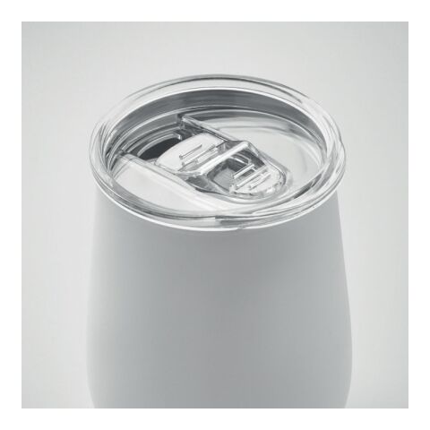 Becher recycelter Edelstahl mit Schiebedeckel weiß | ohne Werbeanbringung | Nicht verfügbar | Nicht verfügbar | Nicht verfügbar