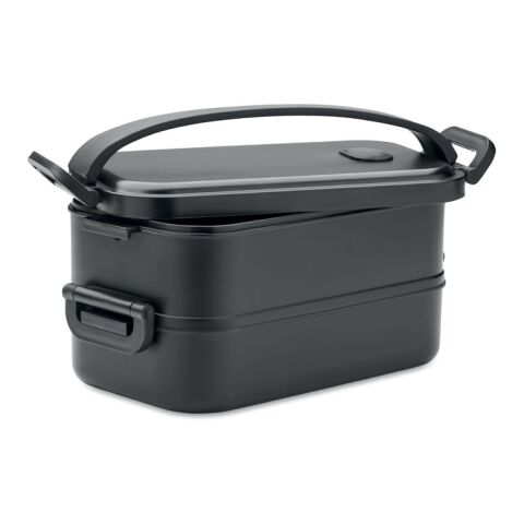 Lunchbox recyceltes PP schwarz | ohne Werbeanbringung | Nicht verfügbar | Nicht verfügbar | Nicht verfügbar