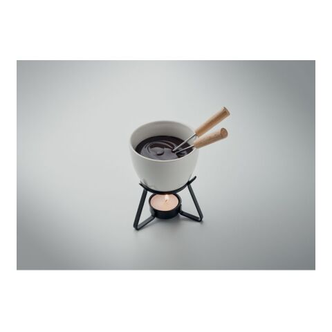 Keramik-Fondue-Set 240 ml weiß | ohne Werbeanbringung | Nicht verfügbar | Nicht verfügbar