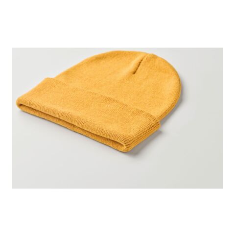 Beanie mit Bündchen gelb | ohne Werbeanbringung | Nicht verfügbar | Nicht verfügbar | Nicht verfügbar