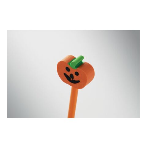 Holzbleistift mit Radiergummi orange