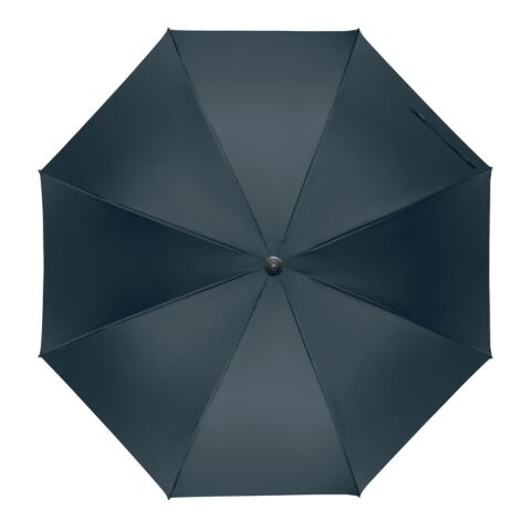 27" Regenschirm Holzgriff blau