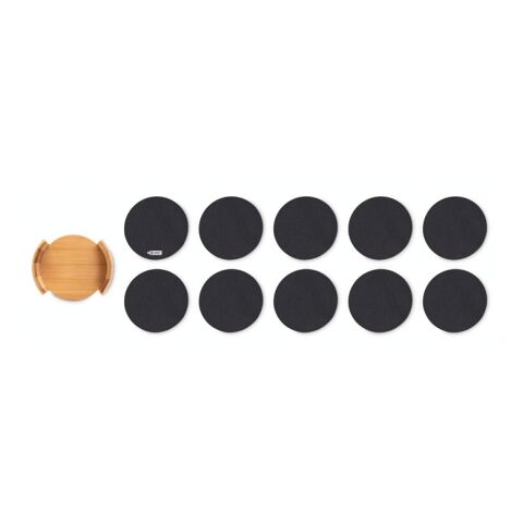 Recycled PET-Untersetzer-Set holzfarben | ohne Werbeanbringung | Nicht verfügbar | Nicht verfügbar | Nicht verfügbar