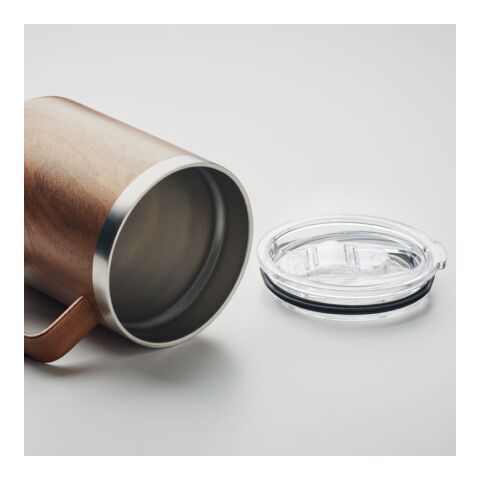 Doppelwandiger Becher 300 ml in Holzoptik braun | ohne Werbeanbringung | Nicht verfügbar | Nicht verfügbar | Nicht verfügbar