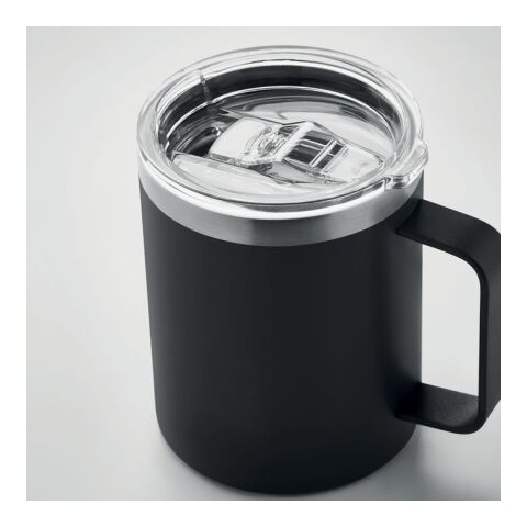 Doppelwandiger Becher 300 ml aus recyceltem Edelstahl schwarz | ohne Werbeanbringung | Nicht verfügbar | Nicht verfügbar | Nicht verfügbar