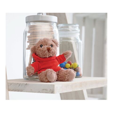 Teddybär mit Hoody&nbsp; rot | ohne Werbeanbringung | Nicht verfügbar | Nicht verfügbar | Nicht verfügbar
