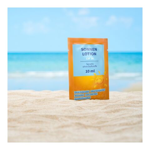 10 ml Sonnenmilch LSF 30 sensitiv (Sachet) Weiß | ohne Werbeanbringung