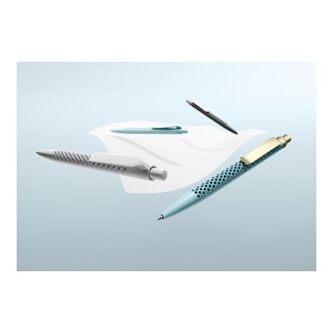 Prodir QS40 Druckkugelschreiber Soft Touch mit Metallclip gelb-silber | Schwarz | ohne Werbeanbringung