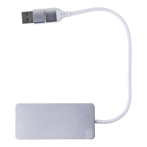 Aluminum USB Hub Layton Silber | ohne Werbeanbringung | Nicht verfügbar | Nicht verfügbar