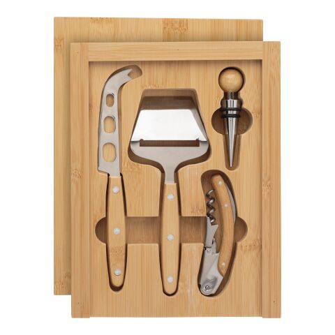 Käse- und Weinset aus Bambus Patrick Braun | ohne Werbeanbringung | Nicht verfügbar | Nicht verfügbar