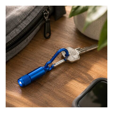 Mini-Taschenlampe aus Aluminium mit Karabiner Silber