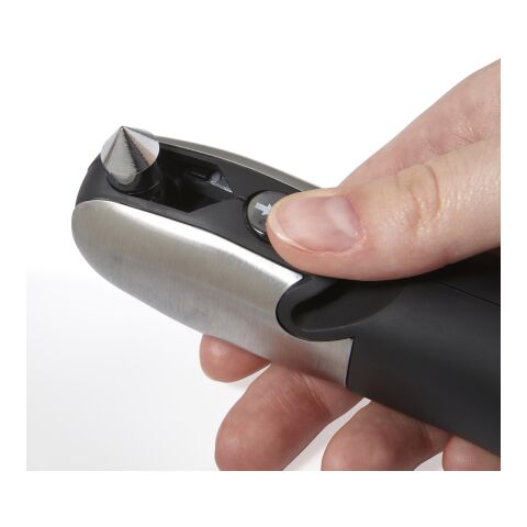 Multifunktionstaschenlampe &#039;Emergency&#039; aus ABS-Kunststoff/Edelstahl/Silikon Schwarz | ohne Werbeanbringung | Nicht verfügbar | Nicht verfügbar